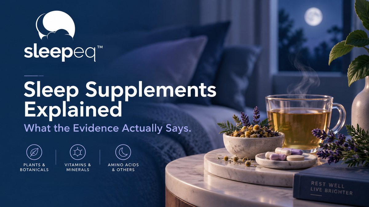 Sleep supplements guide explaining evidence for common ingredients and different sleep outcomes